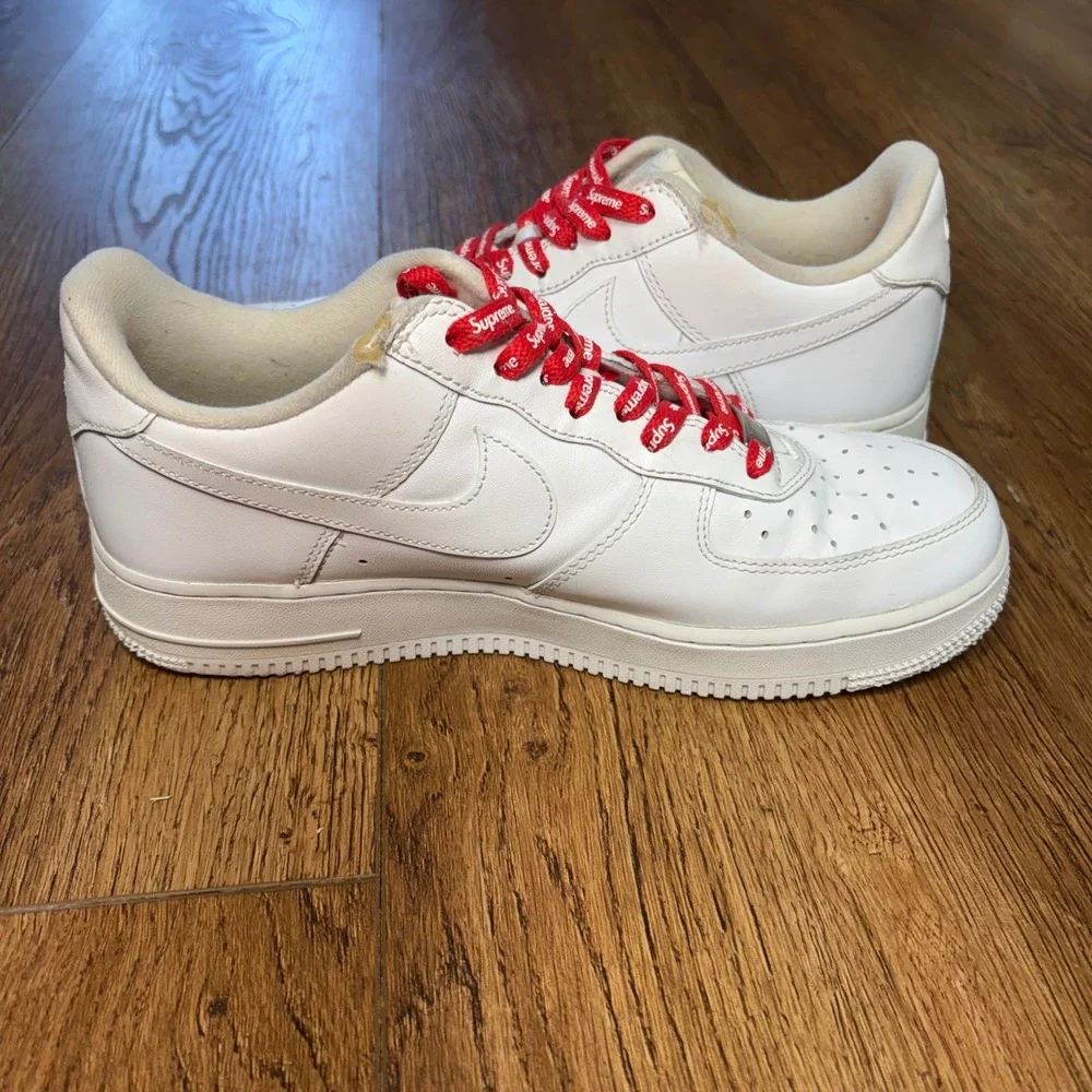 Supreme x Nike Air Force 1 Low 'Box Logo - White' CU9225-100 Mens Size 8